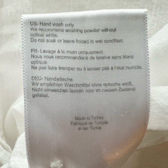 Anine Bing Women’s 100% Cotton White Ruffle Neck Tuxedo Button Down Size Small - Picture 7 of 8